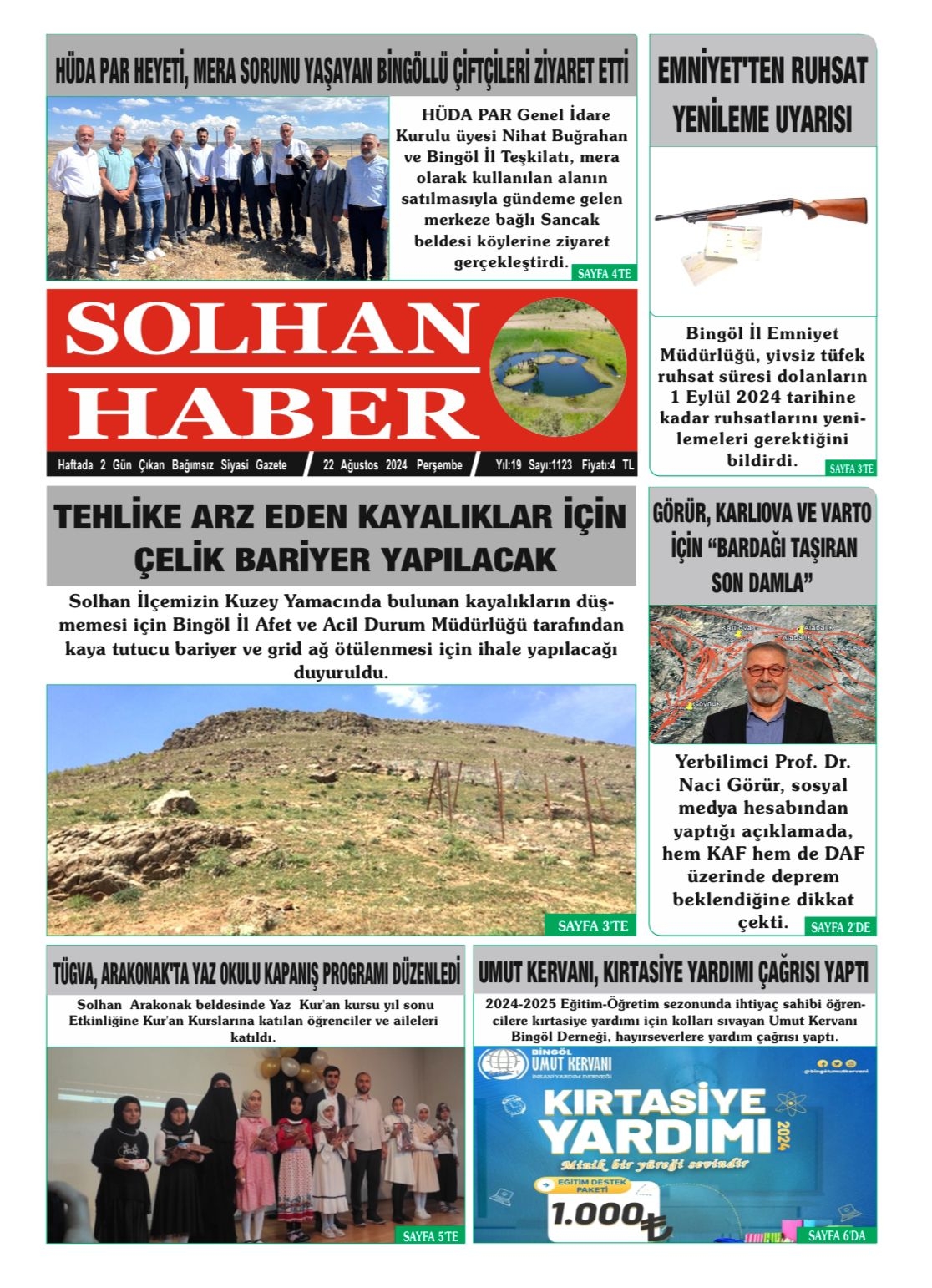 22,08,2024 Tarihli Gazetemiz