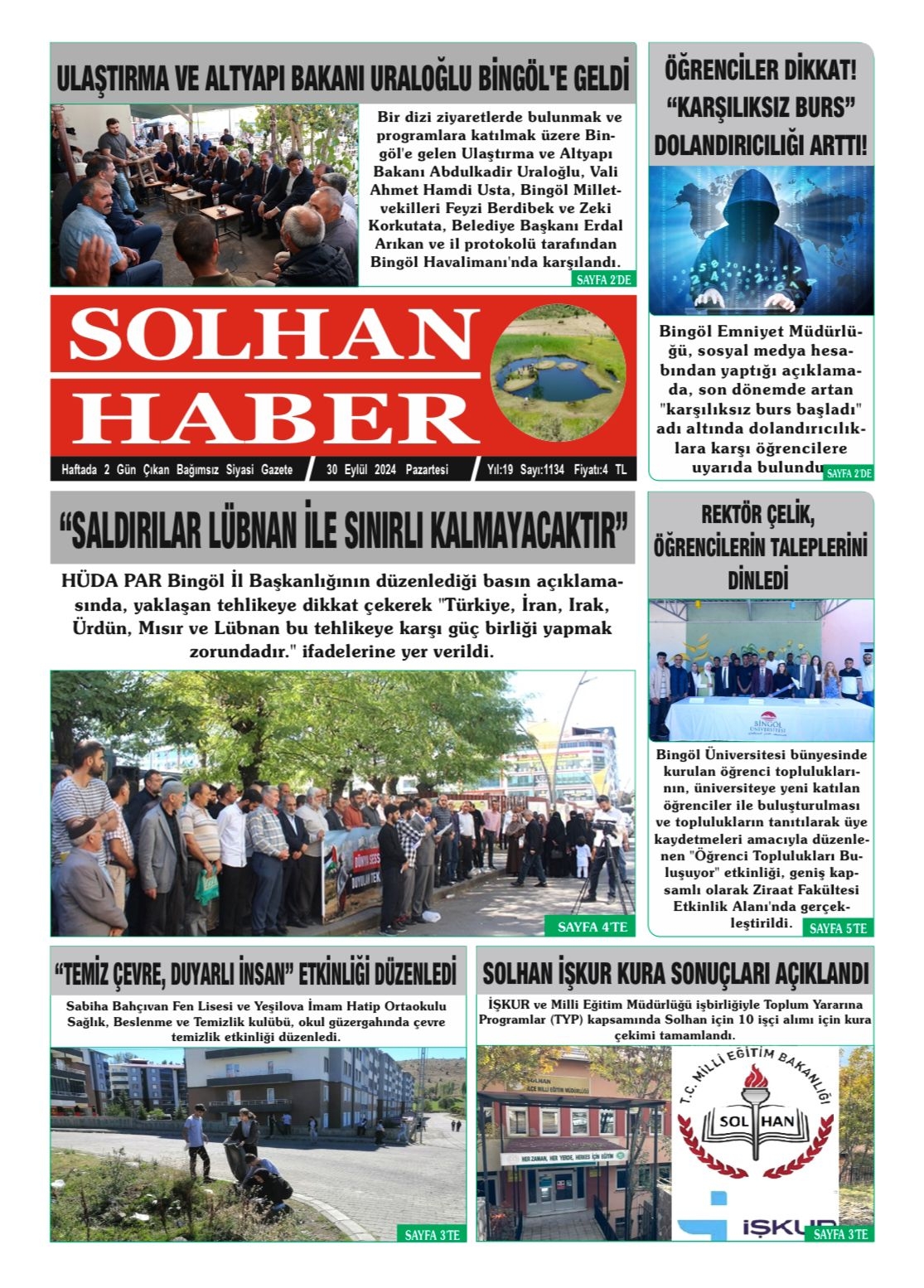 30,09,2024 Tarihli Gazetemiz