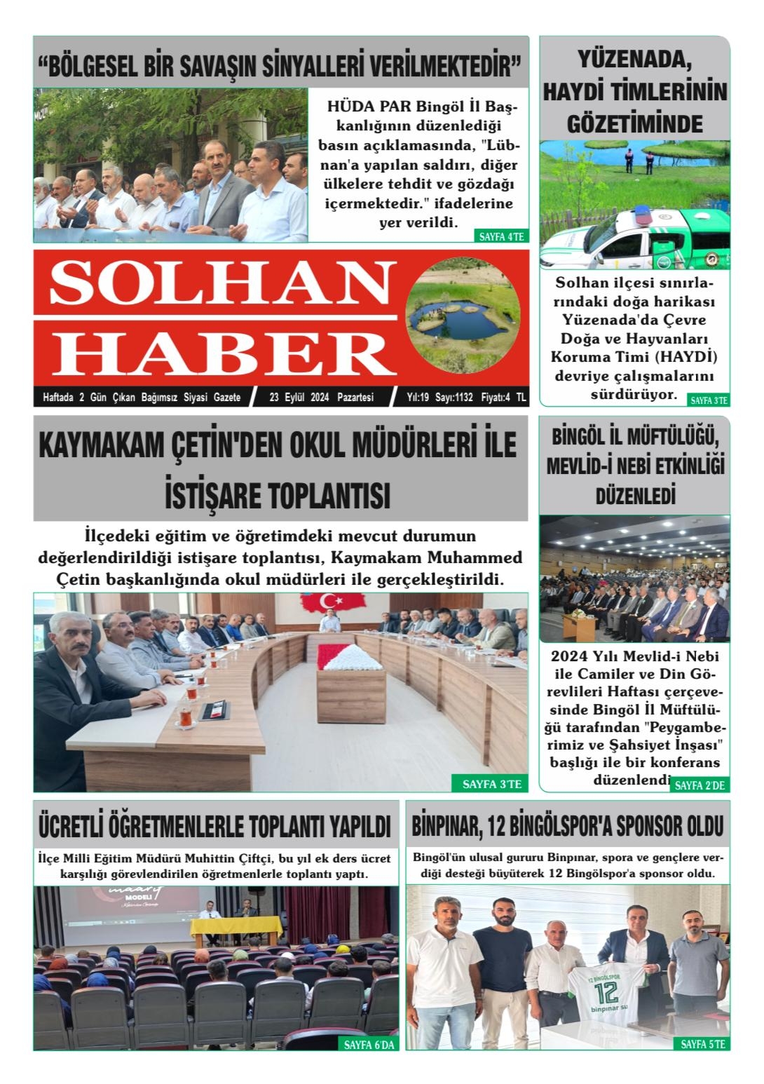 23,09,2024 Tarihli Gazetemiz