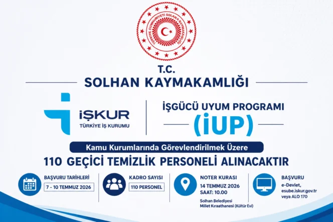 SOLHAN’DA İŞKUR KAPSAMINDA 110 GEÇİCİ PERSONEL ALINACAK